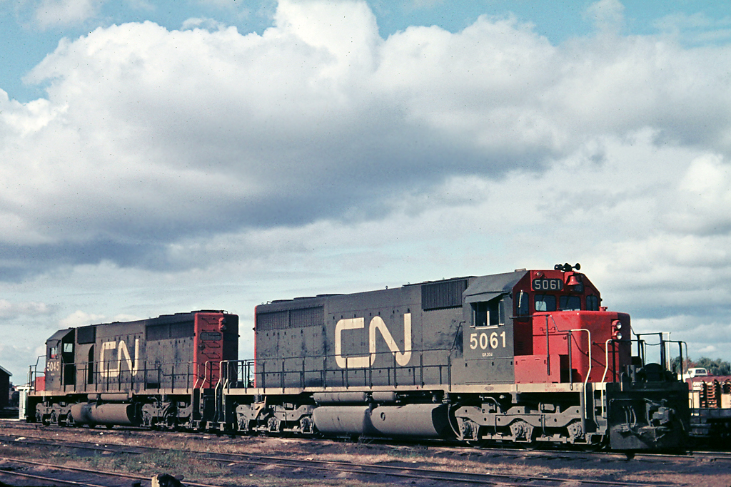 Ready for the call to duty, CN 5061-5045 await an assignment at Fort Erie, ON.  Less than a year old, these SD-40's have accumulated enough grime to look older than their age.