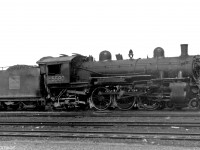 CN Pacific 5580 (a K3b originally built by the GTR in 1911) waits to leave Goderich for Stratford in 1958.