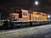 It's a lonely ol' night as John Cougar used to sing. A fitting description for SD40-2 5906 parked on the shop's south side.