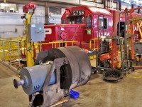 Closeup of the AC auxiliary generator that is to be installed in SD40-2 5756.