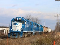 L540 is seen switching Kitchener yard with a trio of GMTX units. 