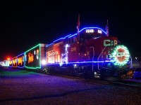 CP 2249 sits at the west end of Salmon Arm with the 2018 Holiday Train.