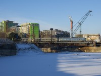 VIA 33 is backing up to Central Station in Montreal with Park Car <i>Tweedsmuir Park</i> bringing up the rear. Apparently VIA Rail President Yves Desjardins-Siciliano was in this Park Car on a number of trips between Ottawa and Quebec City this past week, doing meet and greets with unknown guests.