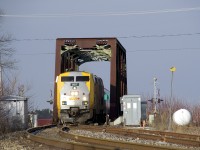 VIA 907 has just crossed over the Delisle river as VIA 624 approaches Coteau Jct, where the train will leave VIA Rail's Alexandria Sub and continue to Montreal on CN's Kingston Sub.