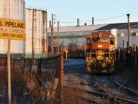 In order to continue working Triple M Metals, 2500 and 4001 ran with their scrap up to Industrial Sector J to run around their train and are here pictured returning in last light. They'll then drop their cars here to be able to make a head end lift from Triple M