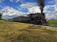 Gorgeous day for a Steam Excursion on the Waterloo Central Railway. ETR #9 looked and sounded great! Putting the coal to her in this first run-by. 