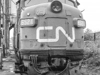 CN 6521 sits in the CN Spadina engine facility in Toronto in June 1972.