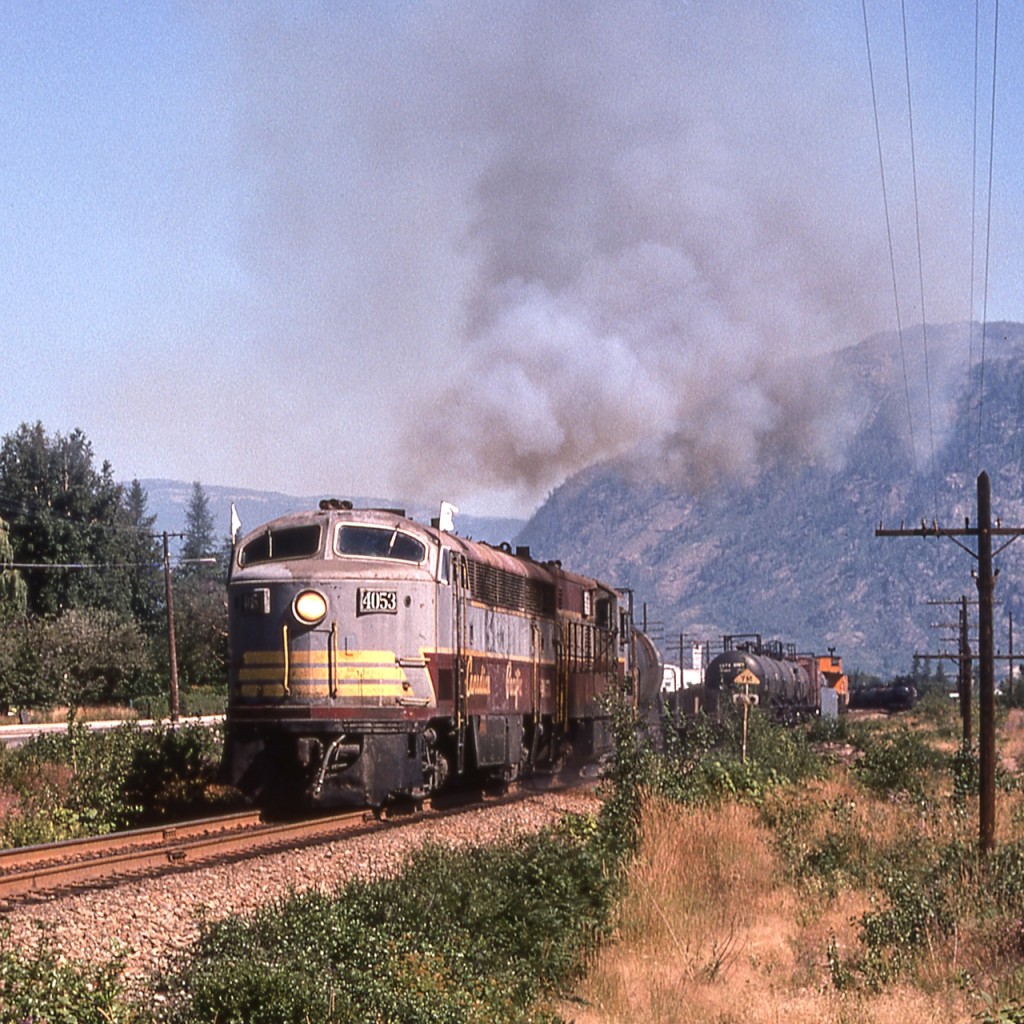 CP 4053 is in Castlegar, British Columbia on August 1, 1974.