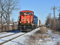 CN L540 has picked up their conductor and is heading West for the Huron Park Spur after running light power from Guelph