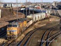 CN has operated a lot of rough looking leased units this past year so when I heard that 501 had an actual double UP lash up I decided that my best vantage point was from the Indian Road overpass. It was also nice of Mother Nature to let a little sun peek through that day.