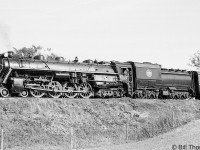 Another photo from her fantrip days in the early 60's, CN U2e Northern 6167 heads up a UCRS excursion, seen near Campbellford ON in 1962.
<br><br>
<i>Note: geotagged location not exact.</i>
