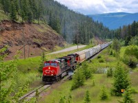 CN 2541 leads the way northbound across Pringle Creek which is at the entrance to Monte Lake.