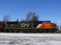 CN 5744 is the lead unit on CN 310 as it passes through Coteau.