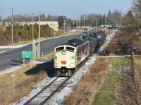 Although it wasn't a daylight CN A431 on the Guelph Sub, I knocked off some bucket list shots, with in my opinion, the classiest units OSR has to offer in 2019. They are seen about to pass under the 401 with tanks for Dowler-Karn in St. Thomas