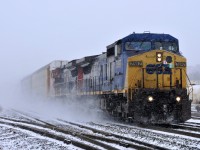 GECX 7897 - CN 2146 lead a 98 car CN X38231 19 through Brantford during "Snowmageddon 2019"