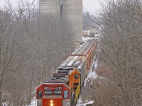 <b>Race Among the Ruins</b>. The last time I had RLK 4095 cued up in my viewfinder was November 15 on last day of operations on the Guelph sub, running solo on 582 at the end. Now 4095 paired with SOR 2117 are the only operational power on what remains of the GEXR, with the recent departure of 2303 (status of 3030 at Goderich unknown though, to be honest). If you were happening on this short(er) line operation without knowing the recent history you'd be encouraged to think this was a busy railway with a good amount of traffic (albeit some of it seasonal) as evident but the packed yard at Stratford. The future is still bright for GEXR I think. And despite any nostalgic feelings I'm glad this operation remains with GEXR and I had a great time chasing them..... After leaving Stratford they'd continue on to Goderich, as seen in <a href="http://www.railpictures.ca/?attachment_id=36037">James Knott's great shot here (trains activities in description)</a>.