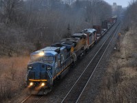 IC 2459, GECX 9130, and CN 2434 throttle up as they depart Brantford with 79 cars on CN A43531 05