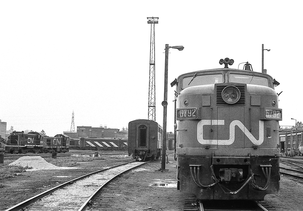 CN 6792 is in the CN Spadina engine facility in Toronto in June 1972.