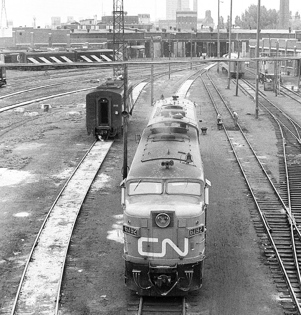 CN 6792 sits in the CN Spadina engine facility in Toronto in June 1972.