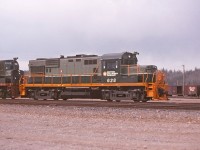 BCR 628 sporting some fairly fresh paint. This may have been inbound power from the "Mack" or "James" switcher. Note the boxcars in the background.