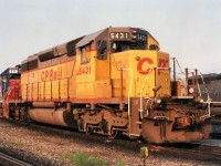 An early spring morning has CP 5431 an ex MP,UP & then GATX SD40-2. It was retired in 2005 and sold to National Rail Equipment the following year.