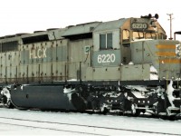 Ex Quebec North Shore & Labrador SD40-2 #253 shown here in CP's lease fleet as HLCX 6220. It was involved in a wreck the same year and subsequently scrapped.