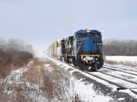 IC 2466 with GECX 7344 lead Train 394 east out of Sarnia, ON., at Telfer Sideroad.