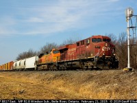 With a wave from the Engineer of train 2-234, CP 8817, with BNSF 5357 second up, rolls past signal 92.8 on the Windsor Sub today.  CP has been clearing brush along the Windsor sub and has made some shots possible that have not been for quite some time.  Thanks CP.........