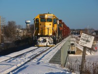 After dropping a few cars in the yard at Kapuskasing, train 313 is slowly on its way again towards its final destination of Hearst.