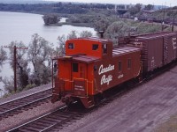 A westbound moves through the plant at Hamilton Jct, returning to CP tracks after exercising trackage rights on the CN Oakville sub "joint section".