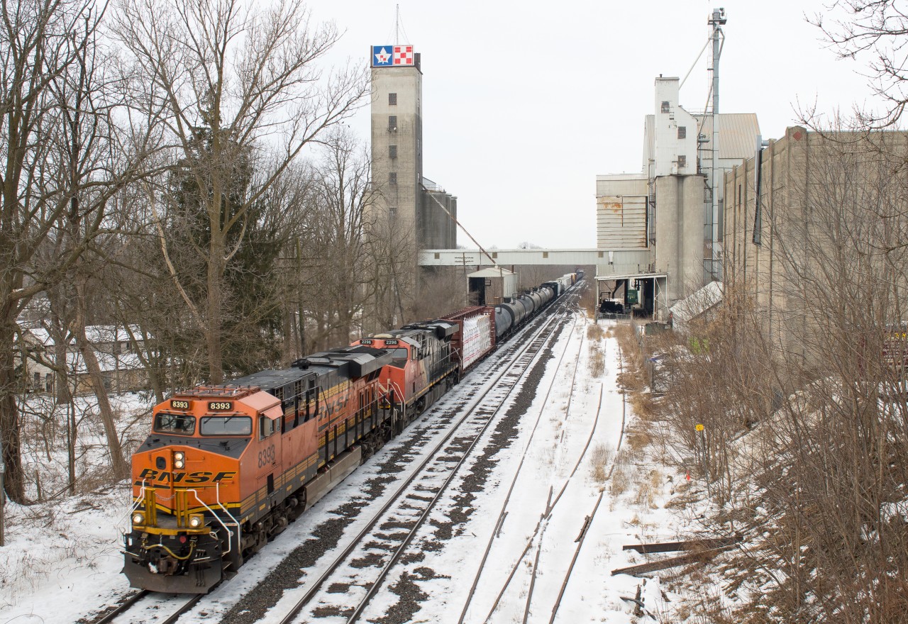 BNSF 8393 leads train X384 through Woodstock on the South Track, becoming the fourth foreign leader on CN in the last week!  I was happy to catch this train on my way to London to see Canadian country music band, The Hunter Brothers perform at the Western Fair before seeing them again that night on the Journey Tour at Budweiser Gardens.