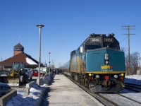 VIA 6405 brings up the rear of VIA 633 as it makes its station stop at Dorval. At the front of this Ottawa train is VIA 914.