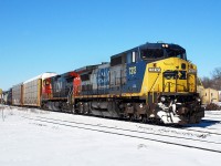 It was a beautiful sunny day today but extremely cold.  GECX 7312 looked good leading CN 384 through Brantford in the fresh snow.  Thanks for the heads up Joe.    