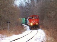 CN L542 passes through a wooded area on the south side of Guelph as they make their way towards Guelph Junction and XV Yard. Believe it or not this day was my first time shooting a GMD1 ever and I enjoyed every moment being around its presence. 