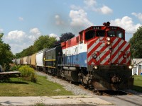 How about an OSR "throwback" on a crappy day? 

OSRX 644 - OSRX 6508 cruise through Beachville on their way to Woodstock