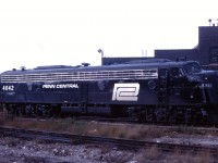 1969 was the last full year that the overnight train operated between Toronto and New York City. Normal procedure was for a CP locomotive to handle the train between Toronto and Hamilton with a New York Central/Penn Central (or TH&B) unit handling the train between Hamilton and Buffalo. The CP engine would stay in Hamilton overnight while the American unit would lay over at the TH&B's Chatham Street roundhouse during the day. It has been less than a year since the NYC-PC merger and this morning we find former NYC E8A 4042 in PC black awaiting its nocturnal run back to Buffalo.