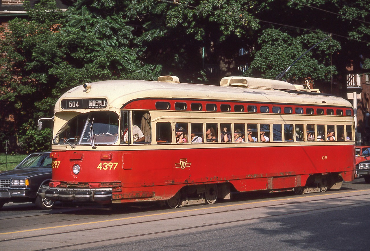 It is a warm, sunny August 1986 day in Toronto for TTC 4397 and its passengers.