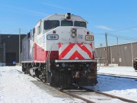 Some of the minor front end damage to the pilot,handrails and levers on TRE 124.