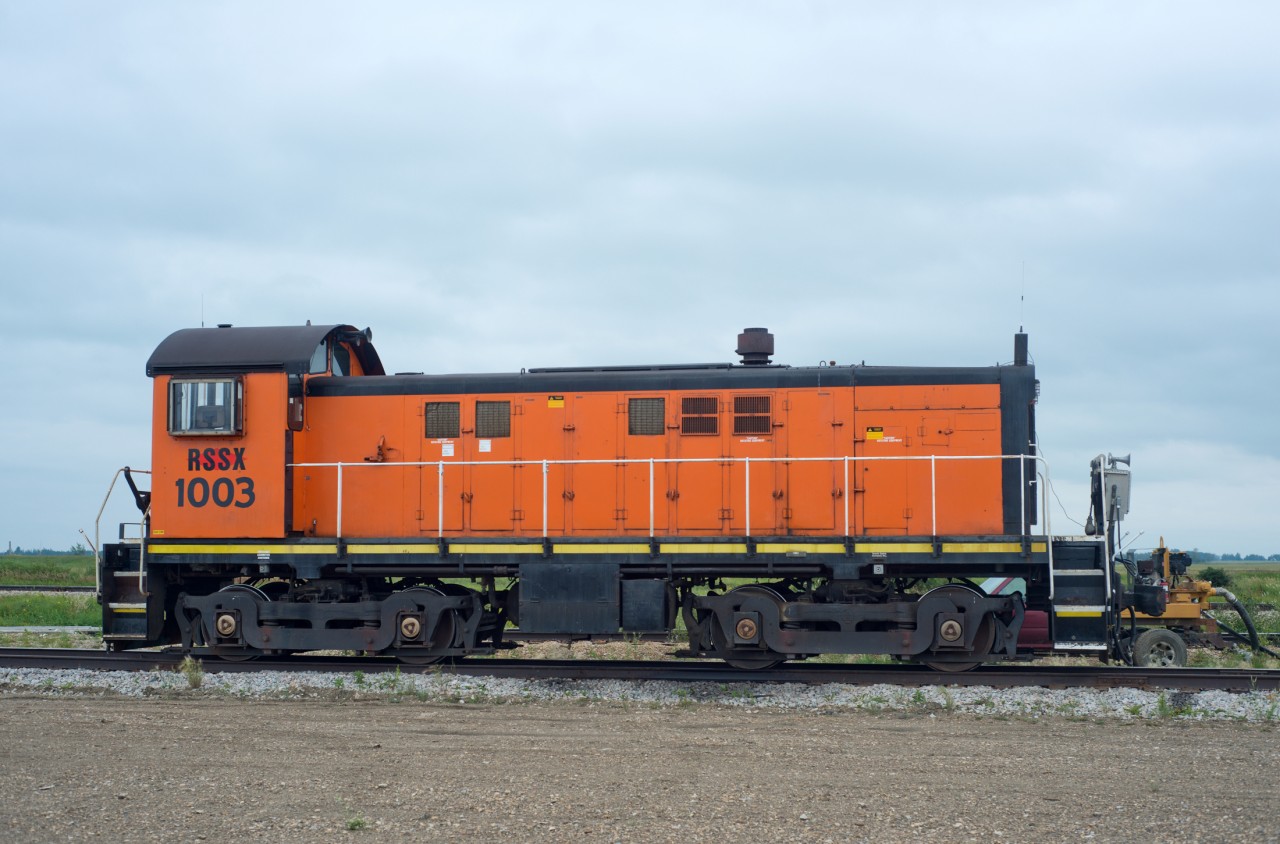 1003 is one of several switchers at the On-Track Railway Operations Ltd site northeast of Edmonton.