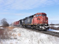 CN 2440 with NS 9851 head east bound back to London, ON., at Fairweather Sideroad.