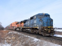 IC 2462 with BNSF 6145 lead train 148 east out of Sarnia, ON., at Fairweather Sideroad.