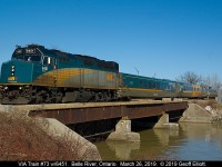 Another day, another VIA....  VIA 6451 leads Train #73 today as a lone gun unlike the previous day where 6402 was in command with 6413 pushing http://www.railpictures.ca/?attachment_id=37001.  