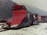 After a days work at the Nelson Federal Building I drove down to the CPR yards to look around. This time I walked through some deep snow to photograph snow plow 400773 which was sitting patiently near the old roundhouse turntable. This was not the first time nor the last time I managed to photograph it. I always had as much interest in railway buildings as I did in rolling stock so I will always regret not having or taking the time to photograph all sides of the Nelson roundhouse remains and of the diesel shop. 