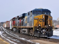 CSXT 5283, and CN 2567 lead 90 cars on CN X398. This set had been on 331 the previous day, so it was a bit of a surprise to see it turn on an eastbound like this out of Sarnia.