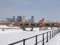 CN 120 is crossing the Lachine Canal with CN 2996, CN 2315, CN 2327 up front and DPU CREX 1525 for power.