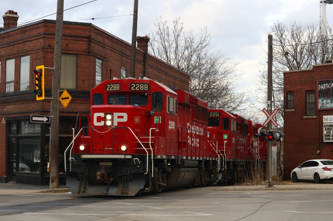My first time catching TH21 crossing through the intersection of Gage Ave and Main St.