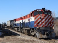 Even though they are not in full OSR paint and probably never will be, Ontario southland's active M-420's are always a sweet catch, especially when paired up. This morning the pair was busy working the southern, Guelph North spur with a decent cut of cars.