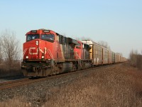 CN ES44DC 2262 leads a westbound (probably 393) on the Strathroy subdivision.