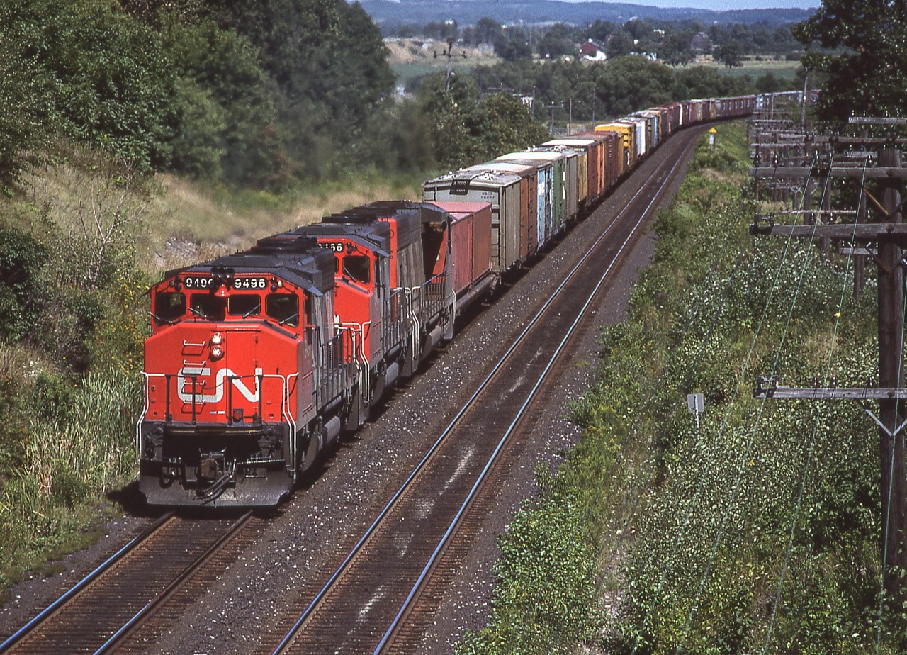CN 9496 is in Port Hope, Ontario on August 6, 1987.