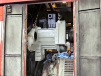 New turbocharger being fitted  to SD40-2 5750.